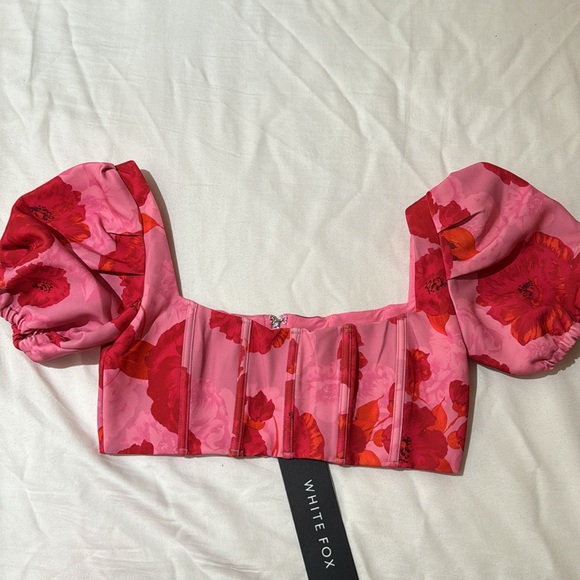 White Fox Moment To Remember Crop & shorts set: Raspberry Rouge NWT - Picture 8 of 10